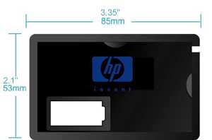 credit card memory, cardisk, size dimensions