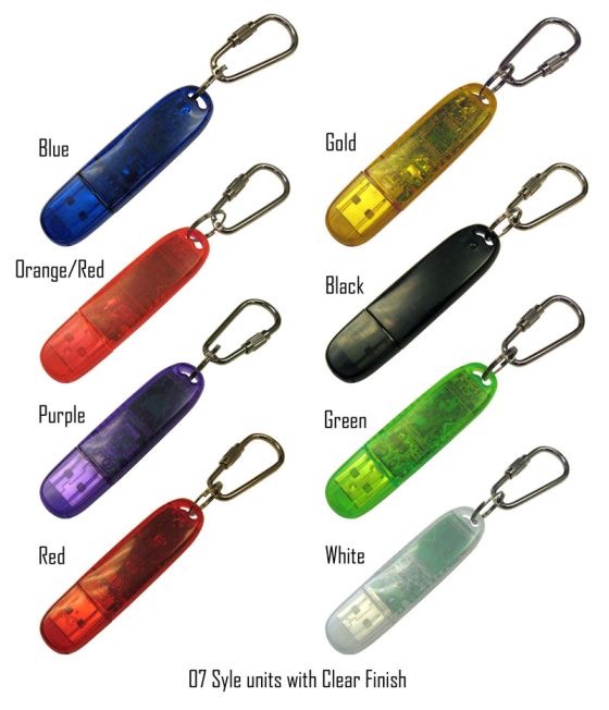 usb keychain available in 8 different colors