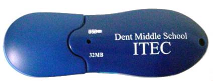 Sample of usb flash memory with Dent Middle School Logo