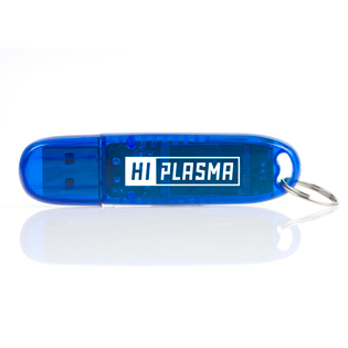usb keychain translucent blue