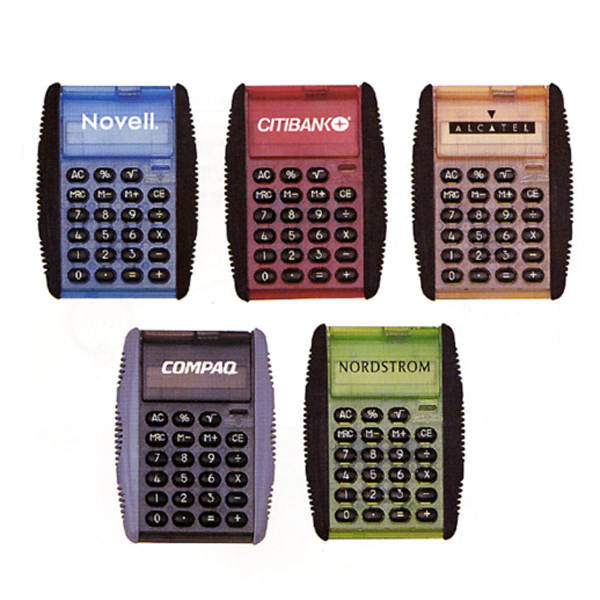 Advertising Specialty Calculator in Translucent Colors with a Flip Cover