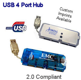 promotional 4 port usb hub, 2.0 compliant